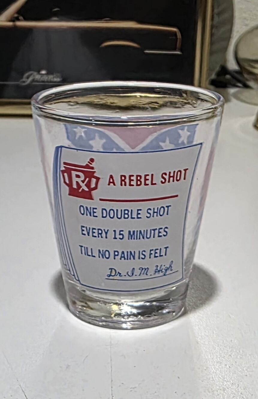 Civil War Battle Flag Shot Glass (Vintage)